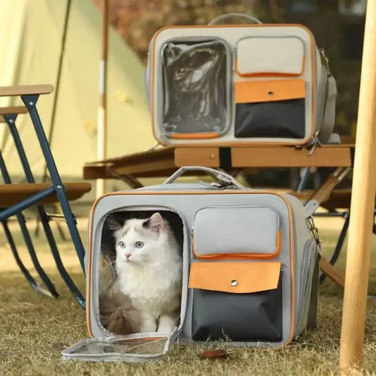 Multifunctional Large Cat Backpack Carrier With Window & Sling Strap