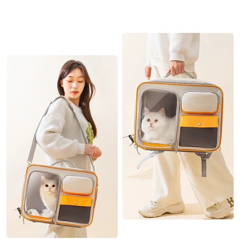 Multifunctional Large Cat Backpack Carrier With Window & Sling Strap