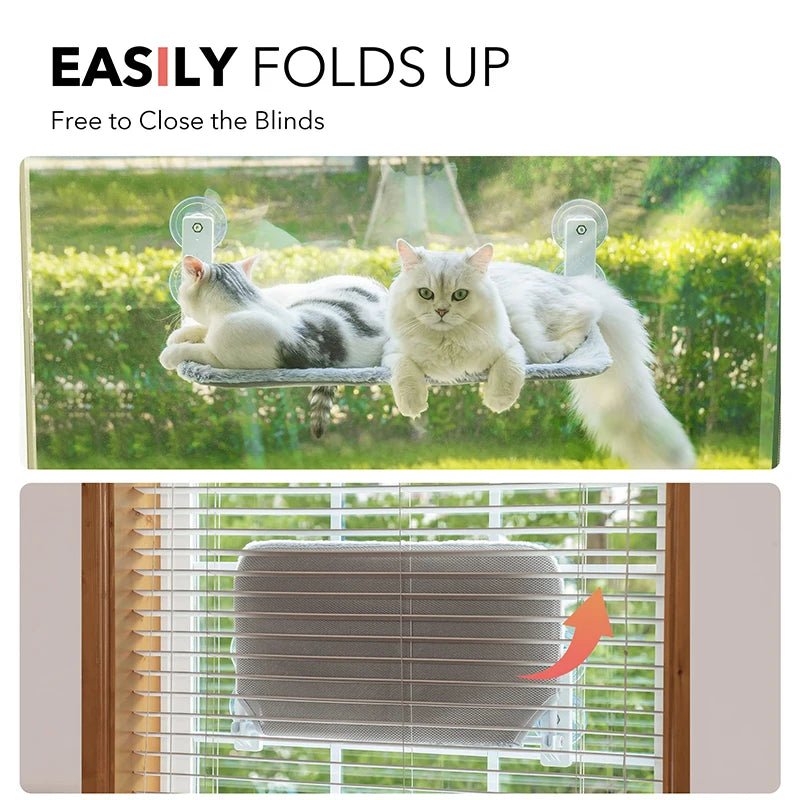 New Foldable Cat Window Bed With Plush Platform