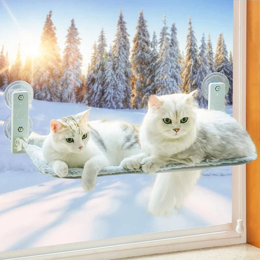 New Foldable Cat Window Bed With Plush Platform