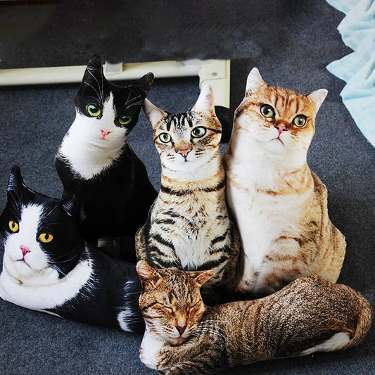 Realistic 3D Cat Portrait Pillows