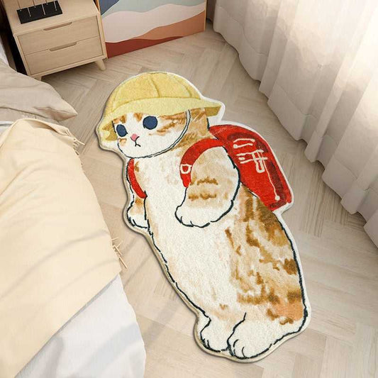 cute cartoon design big cat rug bedside cat design rug cartoon cat carpet for home