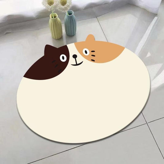 Adorable cartoon cat rug