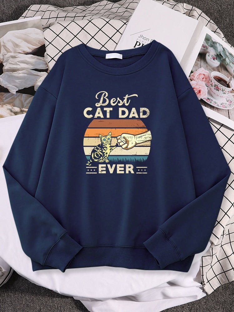 Best Cat Dad Ever' Sweatshirt Funny Cat Dad Pride on Fleek