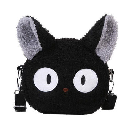 Big eyes black cat crossbody cat bag