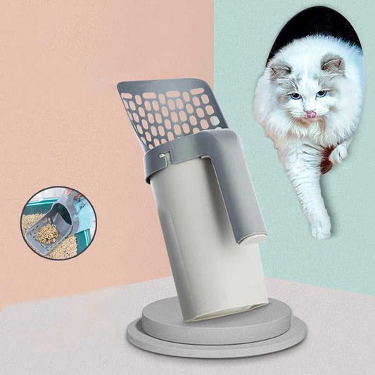 cat litter cleaning tool litter box cleaning scooper with bag attached