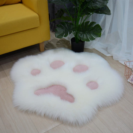 Cat paw design carpet cat rug in fluffy soft plush