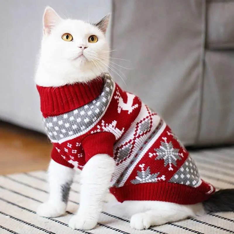 Dress Up Your Cat in Our Cat Knit Sweater Christmas Collection