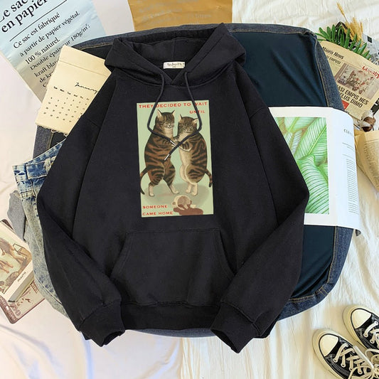 'Coffee accident' women funny cat hoodie