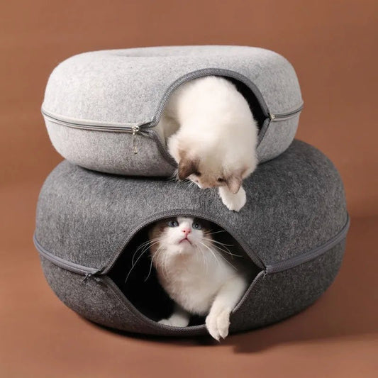Fun & Interactive Donut Cat Bed With Minimalist Design