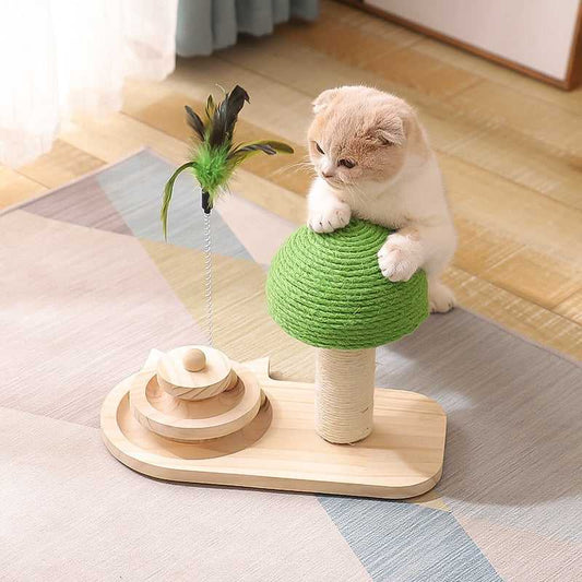 Green Mushroom Scratcher With Turntable
