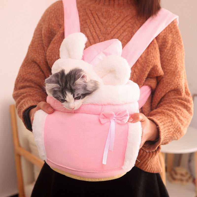 pink cat carrier with lovely design warm travel carrier with fleece soft cat carrier 