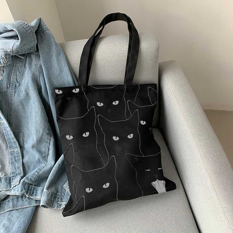 'Mysterious Black Cat' Tote Bag