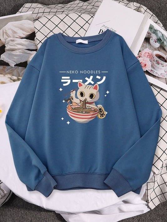 'Ramen Addicted' Japanese Cat Sweatshirt