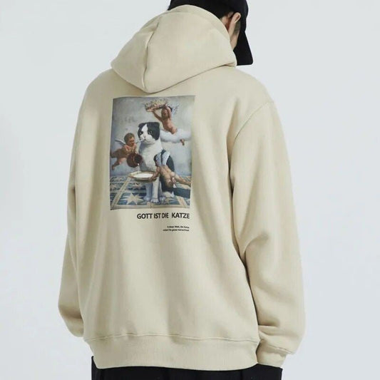 Renaissance Angel With Cat Hoodie