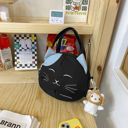 Smiling cartoon cat crossbody bag