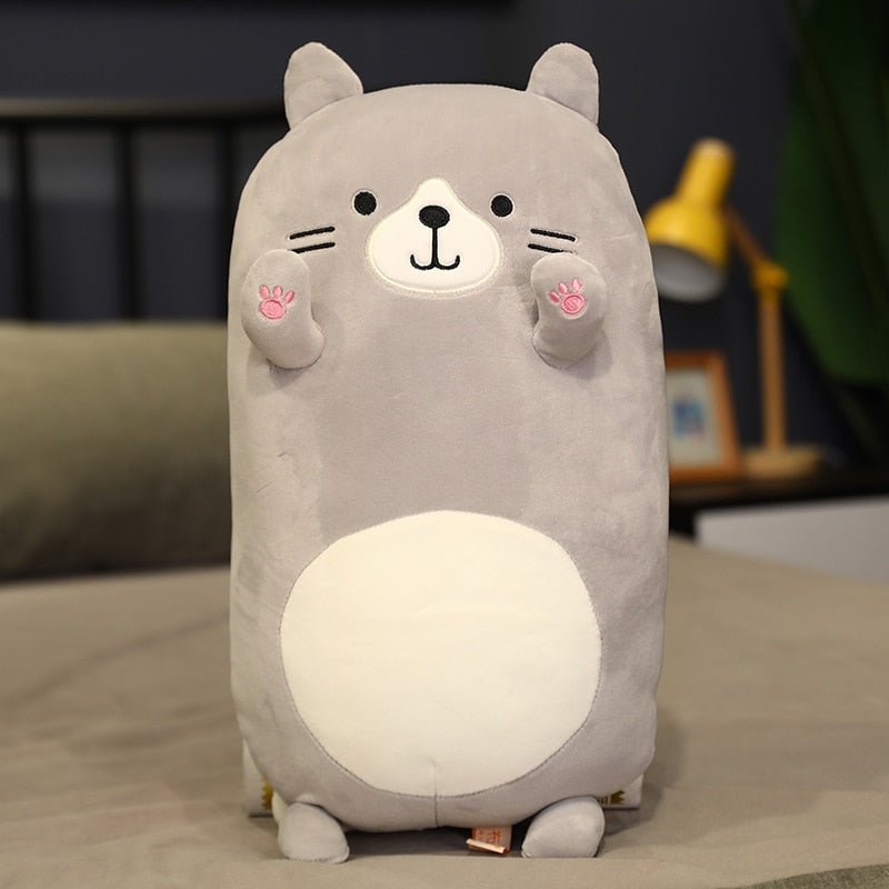 a gray cat plush for cuddle