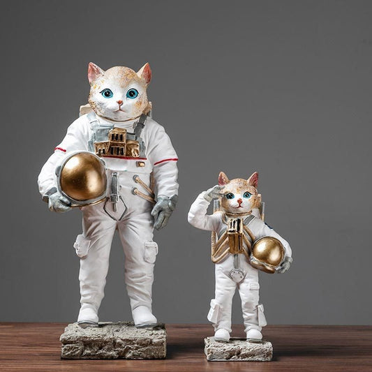 'The Armstrong Meow' Astronaut Cat Figure, comes in Small and Large Sizes