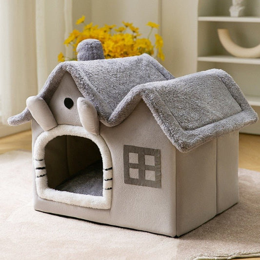 cat bed with the hobbit house design that looks cute and comfortable