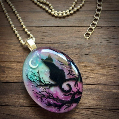 'The starry night' lovely cat necklace