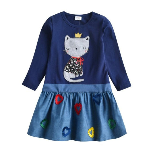 Toddlers Cat Cartoon Dresses