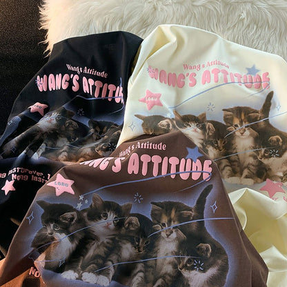 'Wang's attitude' Pinky Kitty T-Shirt