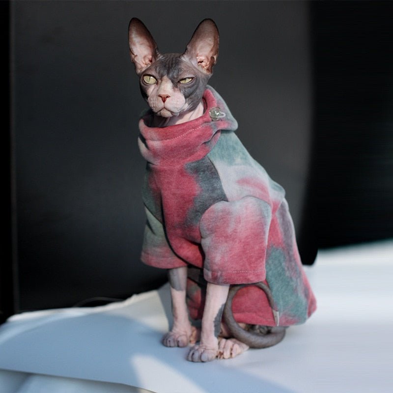 Water color pattern hoodie for cats