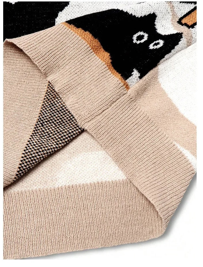 Japanese Streetwear style cat sweatshirt