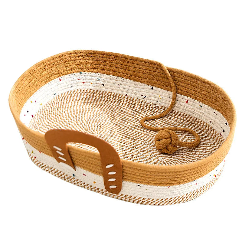 French Style Luxury Hand-Woven Rattan Cat Bed