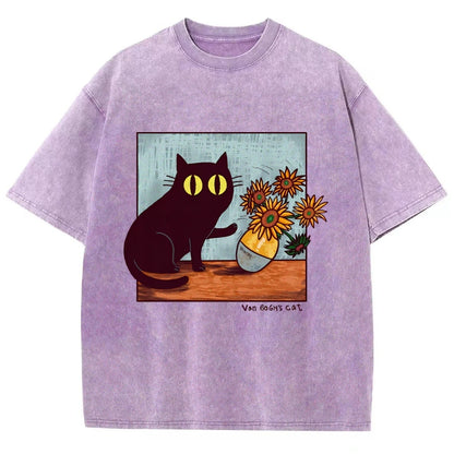 "Van Gogh's Naughty Cat" - Funny Vintage Black Cat T-shirt