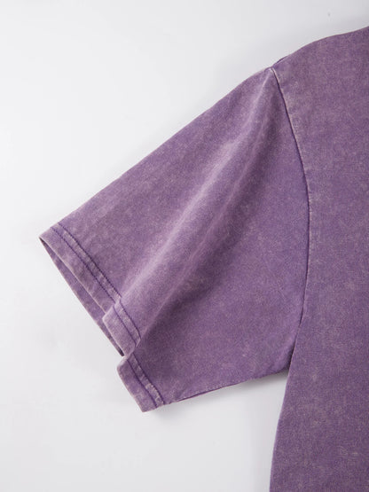 "As Purr My Last Email" - Vintage washed T-shirt With Angry Office Cat Print