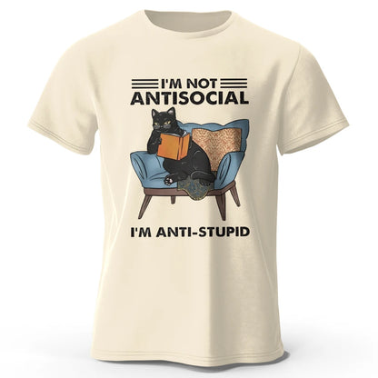 I'm Not Anti-Social - A Quirky Black Cat T-shirt