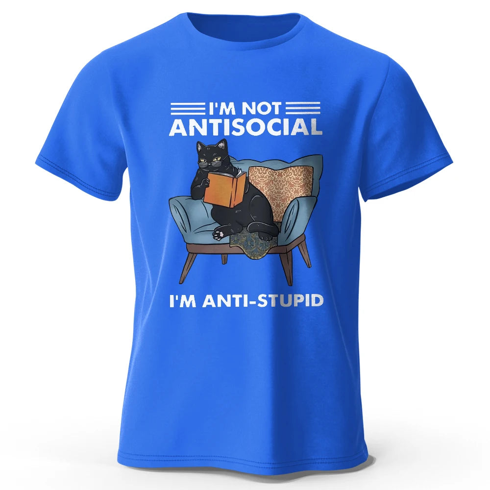 I'm Not Anti-Social - A Quirky Black Cat T-shirt