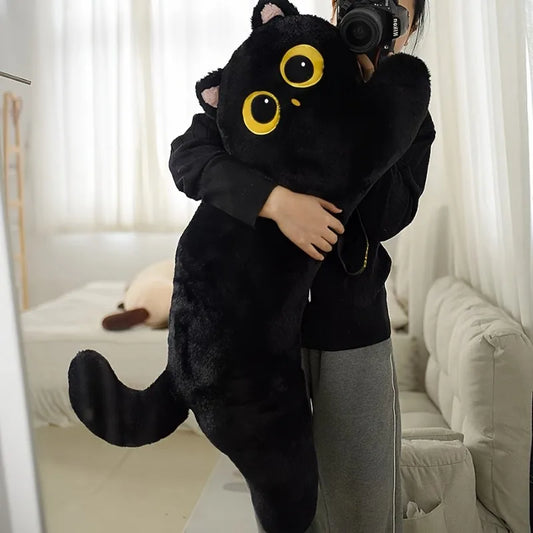 Stress Relief Huge Black Cat Hugging Plushie