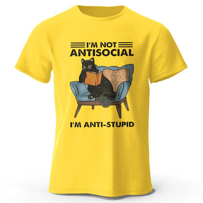 I'm Not Anti-Social - A Quirky Black Cat T-shirt
