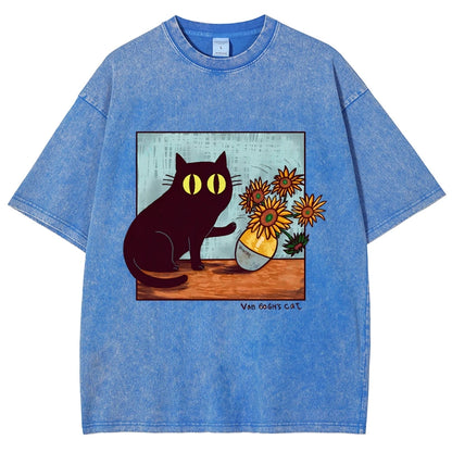 "Van Gogh's Naughty Cat" - Funny Vintage Black Cat T-shirt