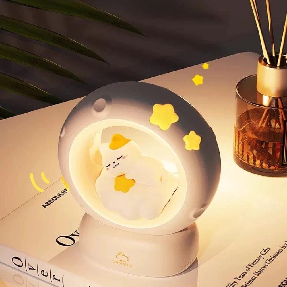 Dreamy Cat & Moon Atmosphere Lamp - Colorful RGB LED Night Light