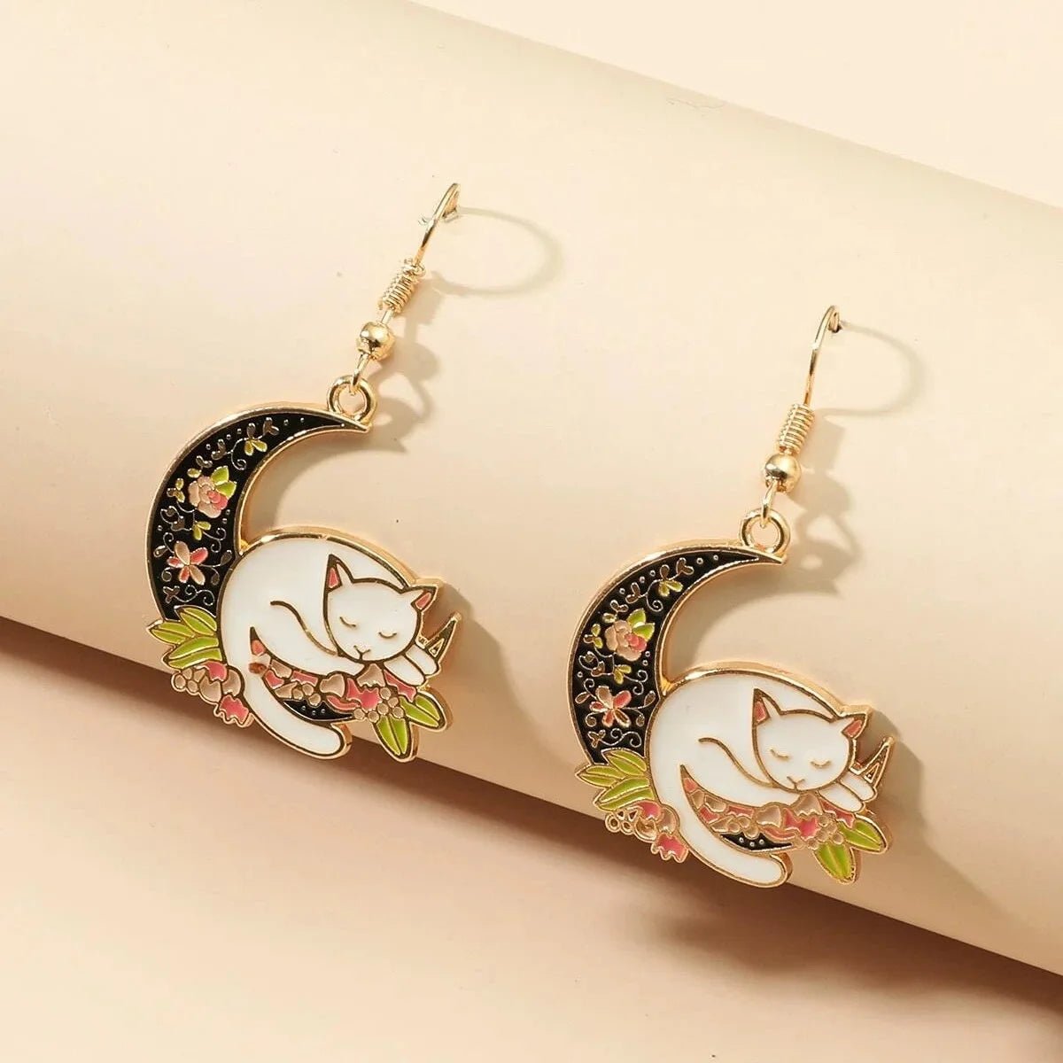 Boho Style Dreamy Cat Drop Earrings