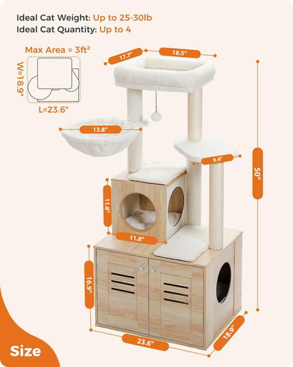 'The Dream Loft' All-in-One Cat Tower & Litter Box Enclosure