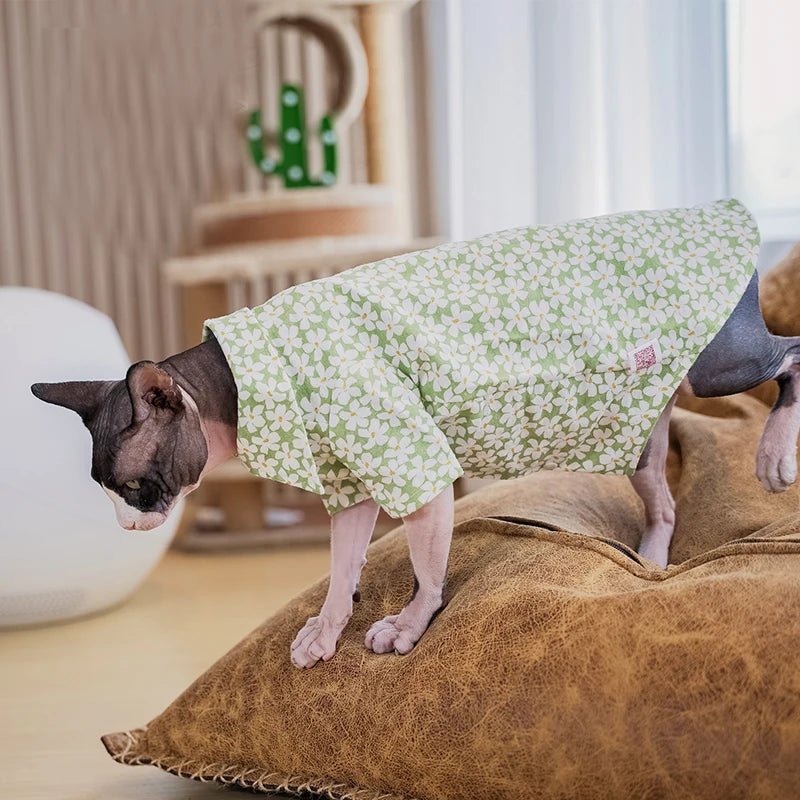 Charming Summer Hawaiian Shirt Clothes For Sphynx Cat