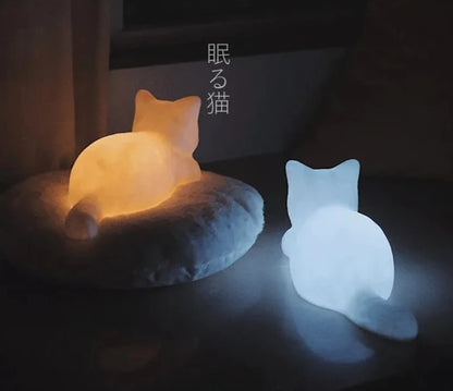 Cozy Loafing and Sitting Cat Light Lamp