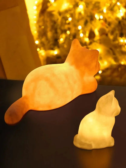 Cozy Loafing and Sitting Cat Light Lamp