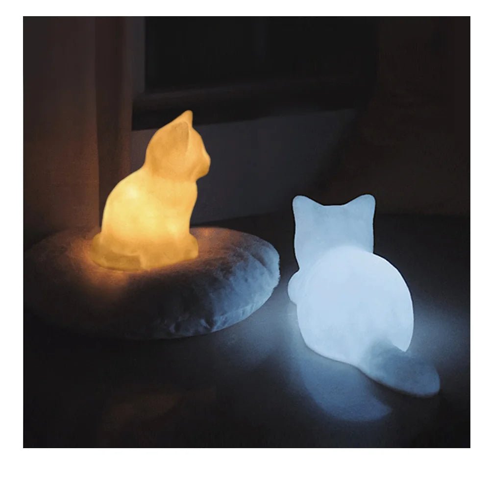 Cozy Loafing and Sitting Cat Light Lamp