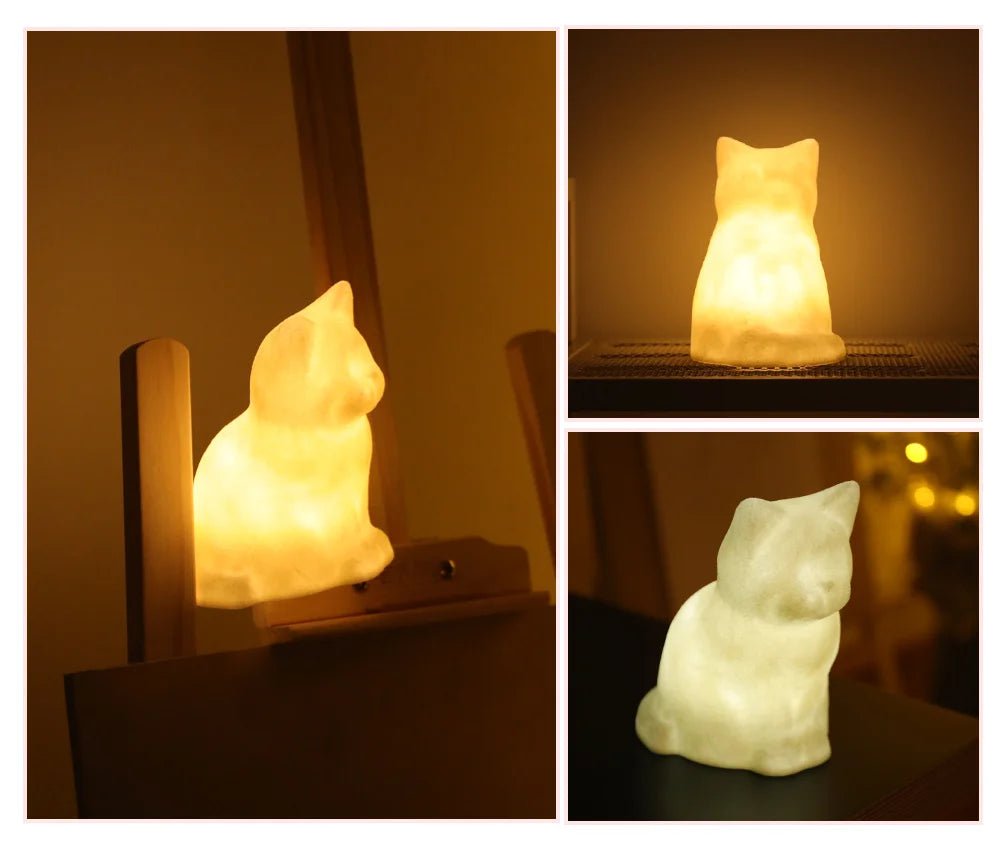 Cozy Loafing and Sitting Cat Light Lamp