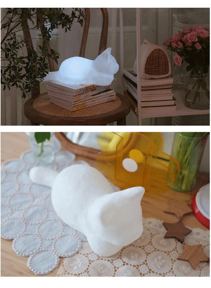 Cozy Loafing and Sitting Cat Light Lamp