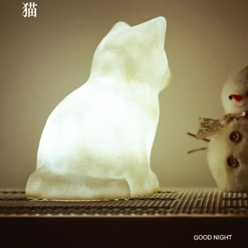 Whimsical 'Loafing Cat Light Lamp' – Soft White Light