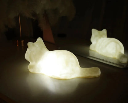 Cozy Loafing and Sitting Cat Light Lamp