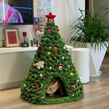 Fully DIY Christmas Tree Cat Bed With Materials