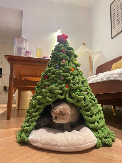 Fully DIY Christmas Tree Cat Bed With Materials