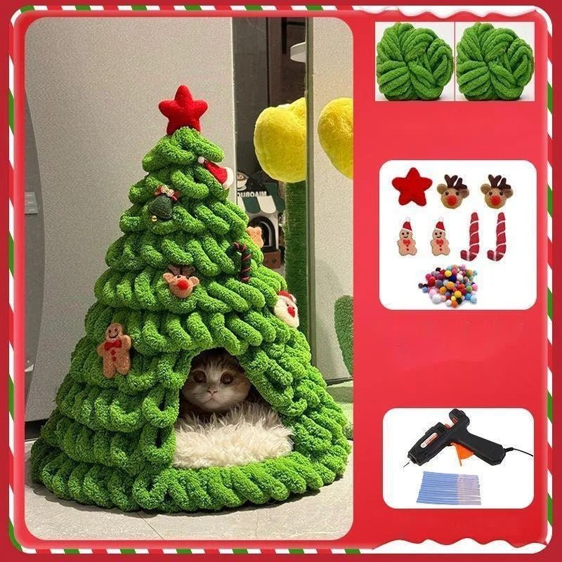 Fully DIY Christmas Tree Cat Bed With Materials